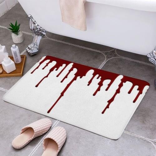Horror House Blood Bathroom Mat Scare Bloody Toilet Mats Halloween Decoration Bath Mat Blood Stains Bathroom Kitchen Rug Doormat