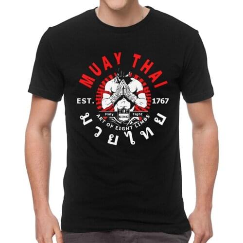 Cool Muay Thai Fighter T-shirt Men Fashion T Shirts Short Sleeve Club Tshirt 100% Cotton Tee Top Clothes