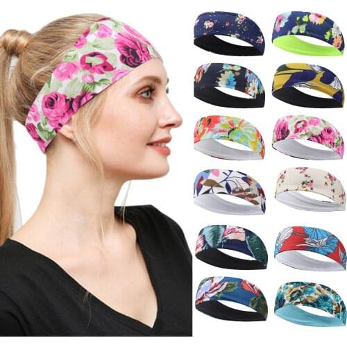 Fashion Sport Running Unisex Print Headbands For Women Stretchy Headbands Tie-Dye Hair Band Elastic Non-Slip Turban Headwraps