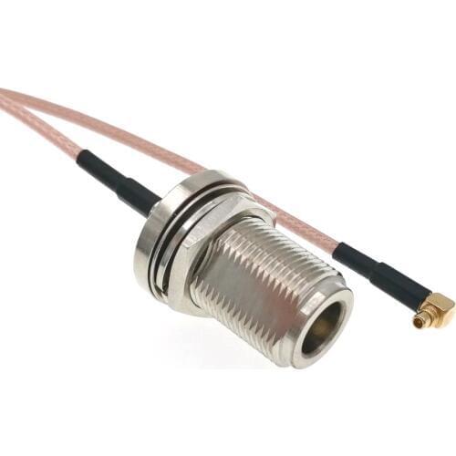 N Female To MMCX Male Right Angle RG316 8" 20CM RF Pigtail Jumper Cable