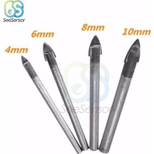 4-10mm Glass Drill Bit Set Tungsten Carbide Tipped Ceramic Tile Cutter Power Tools Accessories for Glass Ceramics Tiles