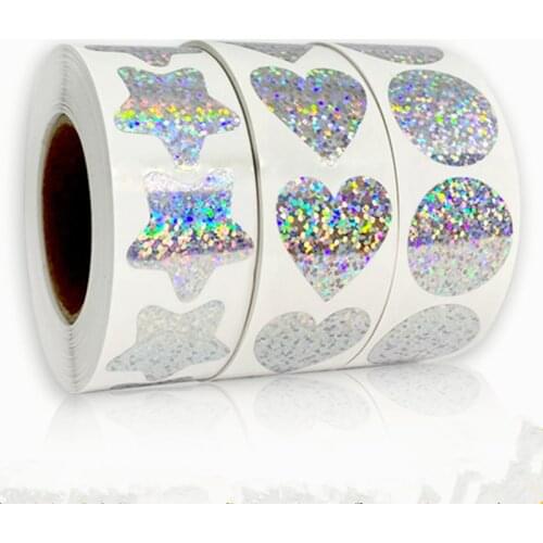 500pcs laser Love five-pointed star round stickers for gift package sealing labels sticker adhesive stationery sticker