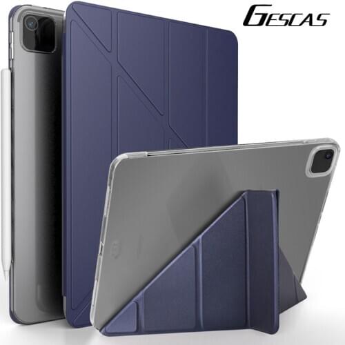 GESCAS New TPU Case For Ios Pad Pro 11 12.9 2018 2020 Anti-Drop Shockproof TPU Silicon 6 Color Full Cover Case Ultrathin