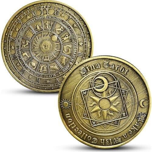 1pc Commemorative Coin Tarot Divination Collection Arts Hobby Souvenir