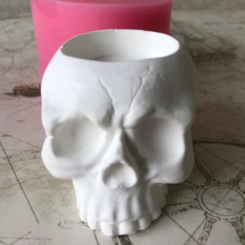 Halloween Skull Vase Silicone Pot Mold Diy Baking Resin Plaster Concrete Ashtray Mould 3D Chocolate Candy Cake Making Tools