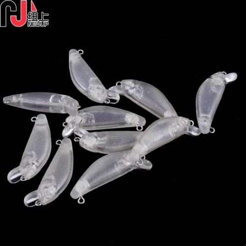 10pcs 3.8CM 2.2G Transparent Baits Blank Hard Baits 3D Unpainted Fishing Lure Bodies Minnow Wobblers
