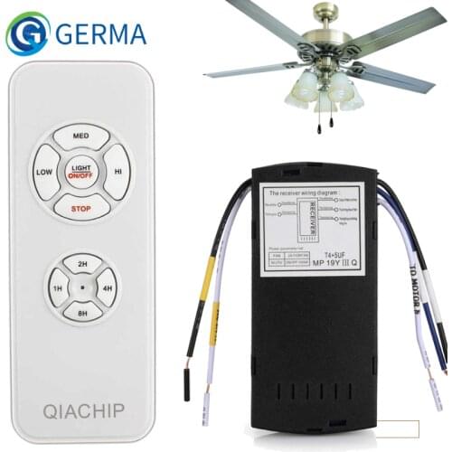 GERMA Universal Ceiling Fan Lamp Remote Control Kit AC 110-240V Timing Control Switch Adjusted Wind Speed Transmitter Receiver