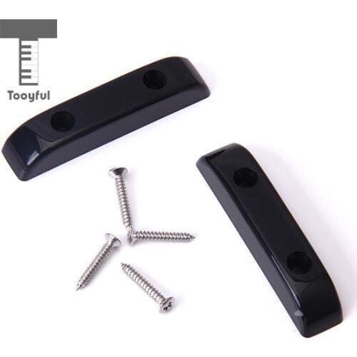 Tooyful High Quality 2Pcs Plastic Black Thumb Rests With 4Pcs Mounting Screws for Electric Bass and Wood Bass Guiatr Acessories