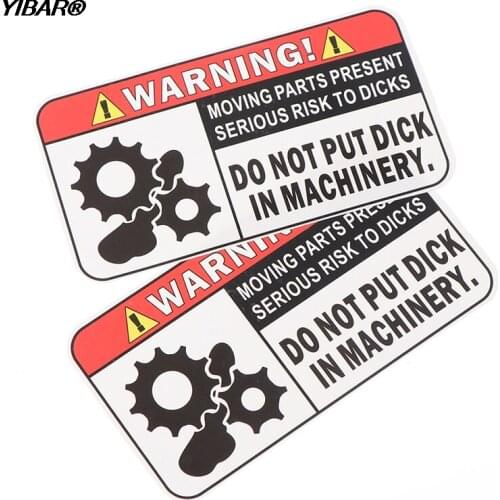 2pcs Funny Warning In Machinery Car Sticker Decal Reflecterende PVC Decal