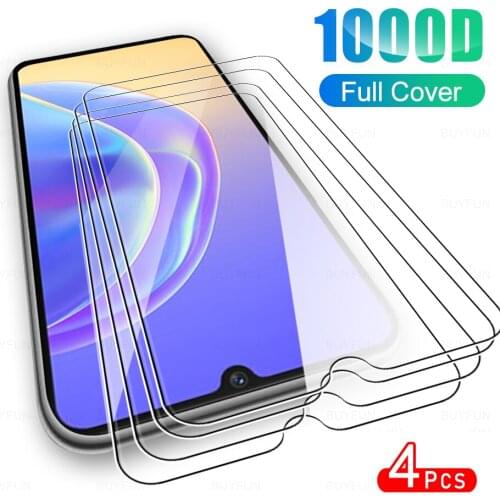 4Pcs Full Cover Protective Glass For VIVO V21e Phone Tempered Glas Screen Protector Film For VI VO V21 E V 21e 6.44" Protection
