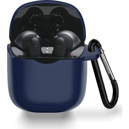 Protective Silicone Case Cover Bag Skin with Carabiner Scratch Proof Shockproof for JBL Tune 225 220 TWS True Wireless Earbuds
