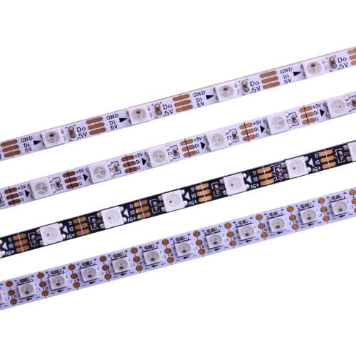 1m addressable 8mm PCB ws2812b 3535 4mm PCB SMD RGB flexible LED strip DC5V input 60pixels/m Non-waterproof same ws2812b