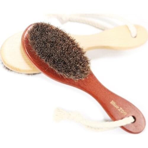 1pcs Multifunctional Portable Natural Horse Hair Beard Brush Bath Cleaner Shoe Brush with Wooden Handle Cleaning Brush New
