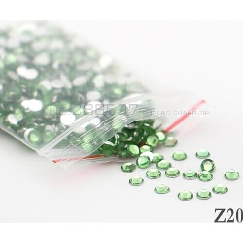SS16-4mm light green brown Nail Rhinestones 1000pcs Flat Back Non hotfix Glitter Nail Stones DIY 3d Nail Phones Decorations Z20