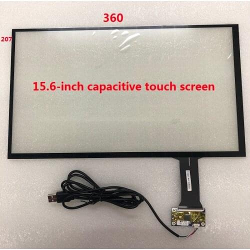 15.6 polegadas painel capacitivo do tela táctil g + g vidro temperado 360x207mm interface usb unidade livre 10 pontos