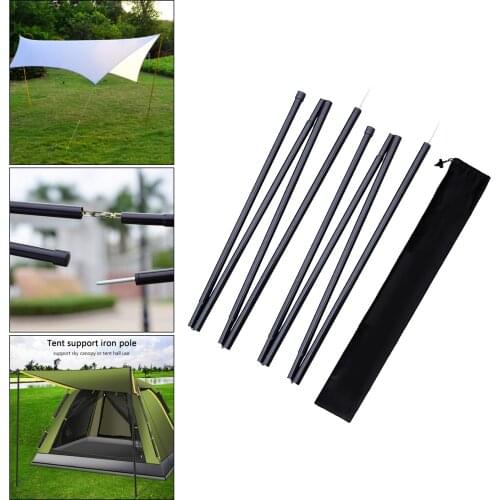 2Pack Iron Pipe Tarp Support Poles 190cm Backpacking Canopy Awning Tent Rod