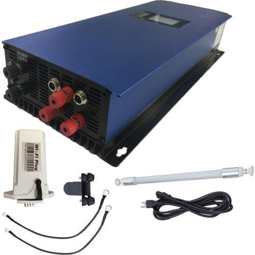 2000W Grid Tie Inverter MPPT Pure Sine Wave with Dump Load resistor,45-90V limit/wifi optional for 3phase AC Wind Turbines
