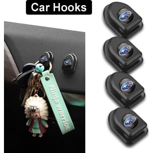 4Pcs Creative Mini Car Mounted Hooks Stickers For Subaru Forester WRX Crosstrek Mpreza Outback Legacy Ascent Tribeca XV BRZ