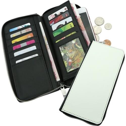 FREE SHIPPING 5pcs/lot Blank Sublimation Leather Wallet Purse Handbag with Zipper Hot transfer Printing Blank consumables DIY