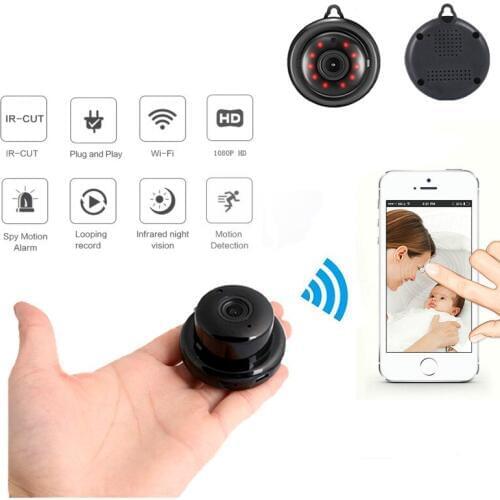WIFI 1080P IP Camera Wireless Small CCTV Infrared Night Vision Motion Detection SD Card Slot Audio APP Wsdcam Home Security MINI