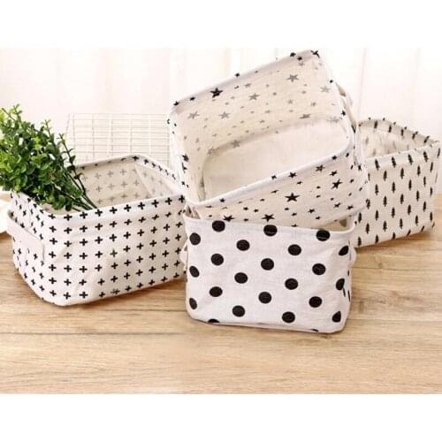 1Pc Creative Fabric Desktop Storage Basket Sundries Storage Box Underwear Cosmetic Organizer Jewelry Stationery Container