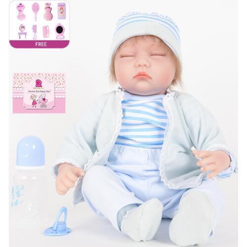 Reborn Baby Kids Birthday Christmas Gift Doll for Girls Realistic Soft Silicone Alive Reborn Baby Doll for Kids Toy 55CM Doll