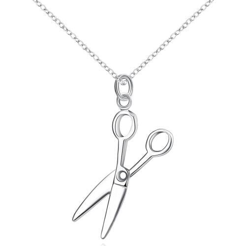 Lureme Fashion Jewelry 925 Silver Scissors Pendant Necklace (nl004281)