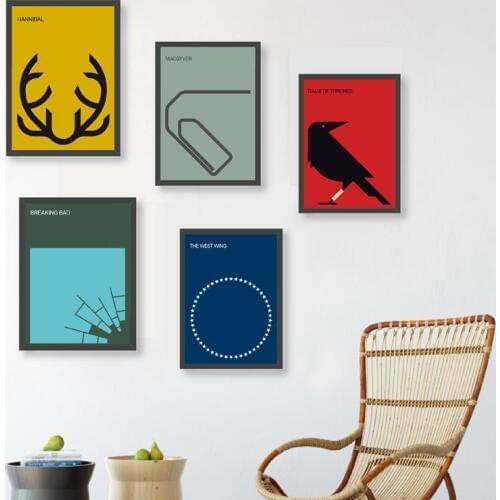 Minimalist Poster TV Series Canvas Painting Home Theater Wall Art Decor, Breaking Bad /Lost Movie Poster Canvas Print