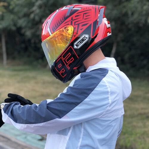 Full Face Motorcycle Helmet Red Ant Helmet Riding Motocross Racing Motobike Helmet ECE Approved Women Safety Hat