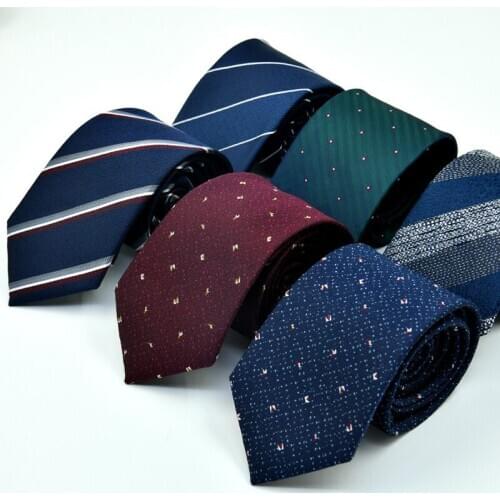 SHENNAIWEI 7cm neckties for men tie jacquard Striped corbatas