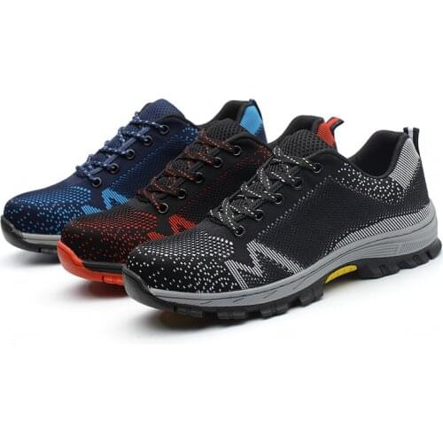 ZEEKSON Mens Steel Toe Anti-smashing Tooling Shoes Summer Outdoor Work Breathable Mesh Womens Shoes Comfortable Safety Shoes