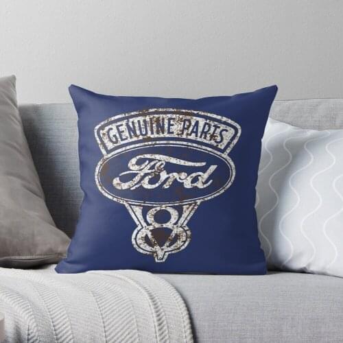 Oil Stained Ford Sign Throw Pillow Cushion Cover Polyester throw pillows case on sofa home living room car seat decor 45x45cm