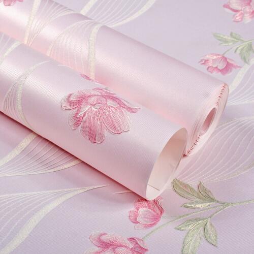 Beibehang living room bedroom full of non - woven wallpaper pressure three - dimensional 3d pastoral wallpaper papel de parede