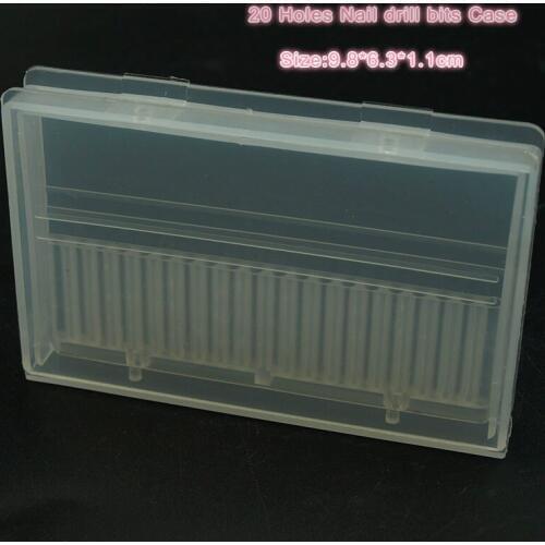 Easy Nail 20 Slots Storage Box For Nail Drill Bit Files Holder Container Case Display Organizer Acrylic Manicure Tool