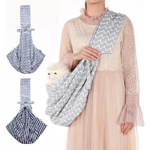 Dog Carrier Sling Hands Free Outdoor Pet Travel Bag Tote Reversible Puppy Purse Dog Front Pack for Small Dogs Cats Adjustable