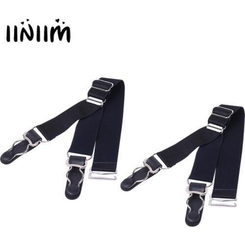 Iiniim Straight Style & Y Style Elastic Garter Belts Holders Stockings Fastener Suspender with Duck-Mouth Metal or Plastic Clip