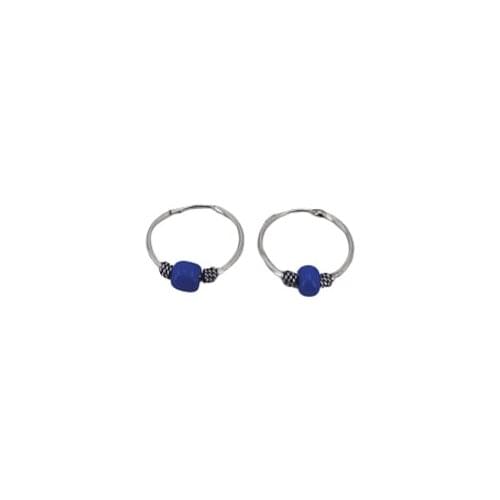 Argola earrings 925 silver hoops, finished in antioxidant silver, 17mm outer diameter, LAZULI pencil, OSNOR brand