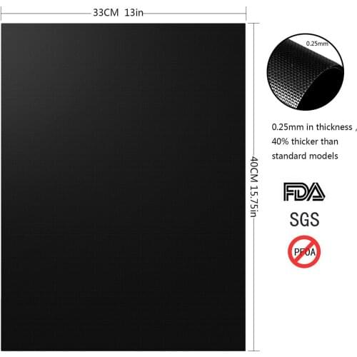 BBQ Grill Mesh Mat Reusable Sheet Resistant Non-Stick Barbecue Bake Meat Black Barbecue Mat