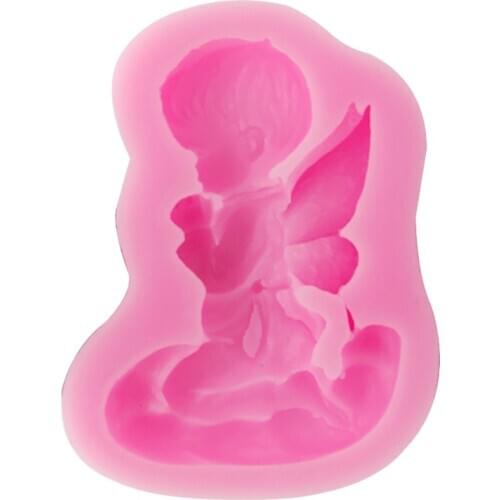 Ledifly Cute Angel Shape Silicone 3D Mold Cookware Dining Bar Non-Stick Cake Decorating Fondant Mould Tools