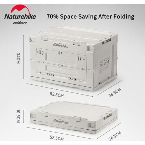 Naturehike Outdoor PP Folding Storage Box 50L Large Capacity Portable Travel Sundry Box Double Door Tool Storage Box Stackable