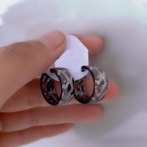 UMGODLY Fashion Earrings Blak Grey Camouflage Hoop Earrings with High Quality Zirconia Women Luxury Brand Jewelry