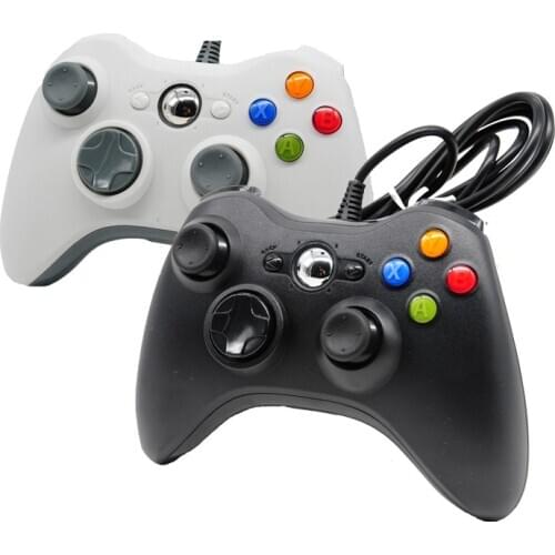 Black and White USB Wired Joypad Gamepad PC Built-in Double Vibration Controller For PC Windows 7/ 8/ 10 /XP NOT for XBOX 360