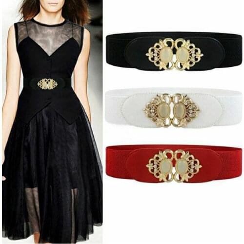 65 Style New Korean Windbreaker Elastic Wide Women Waistband A Variety Alloy Buckle Retro Belt All-Match Dress Women Accessory