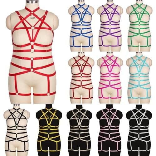 Women Body Bondage Suspenders Plus Size Harness Fashion Sexy Lingerie Full Strappy Harness Set Gothic Garter Belt Stocking Belt