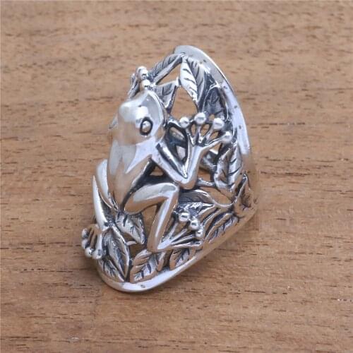 Bohemian Vintage Jumping Frog Women Rings Retro Artistic Design Hollow Exaggerated Femme Rings For Mother Days Gift Size 5-12
