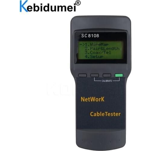 LCD Display SC8108 Network Tester Meter RJ45 Cat5e Cat6 UTP Unshield LAN Cable Tester RJ11 Phone Cable Meter Portable