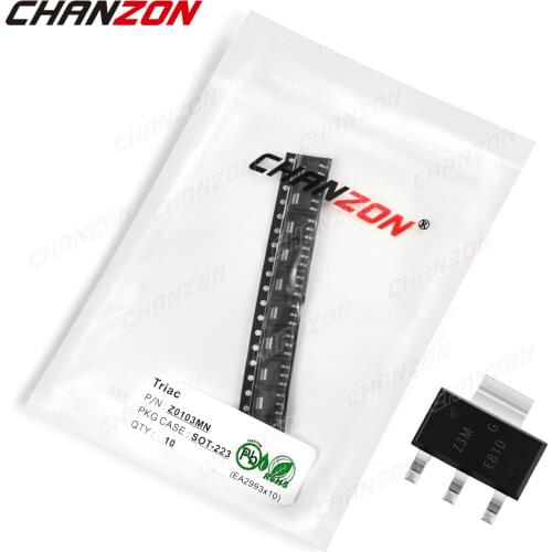 10Pcs Z0103MN SOT-223 Triac SCR Transistor Bipolar Junction BJT Triode Thyristor Tube Fets SMD 1A 600V Integrated Circuits