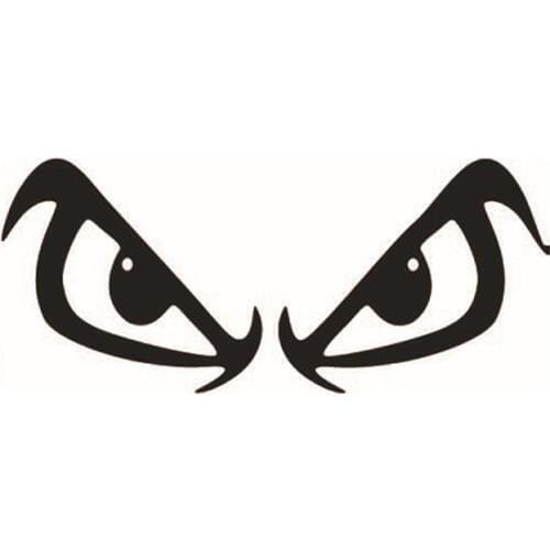 17*7CM Evil EYE Car Sticker Decals Humorous Personality Waterproof Car Sticker Black Silver