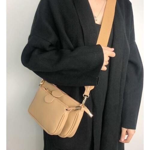 3 pcs shoulder bags women fashion wide shoulder strap crossbody bags for women female leather messenger bags handbag and purse