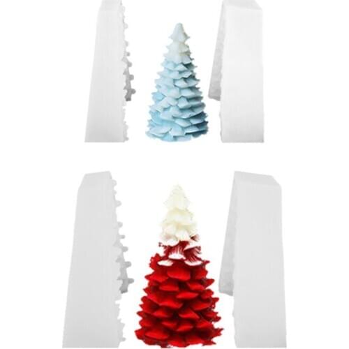 3D Christmas Tree Silicone Candle Mold Soap Clay Gypsum Making Mould DIY Cake